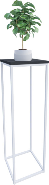 Nowoczesny Stojak Na Kwiaty 30x30x99 Loft Salon Biały+Czarny MiniPearl 963573