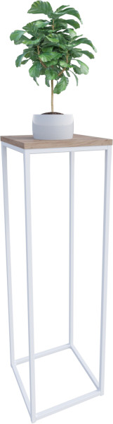 Nowoczesny Stojak Na Kwiaty 30x30x99 Loft Salon Biały+Dąb Artisan 963566