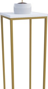 Nowoczesny Stojak Na Kwiaty 30x30x99 Loft Salon Złoty+Biały Mat 963561