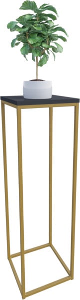 Nowoczesny Stojak Na Kwiaty 30x30x99 Loft Salon Złoty+Czarny MiniPearl 963541