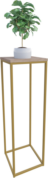 Nowoczesny Stojak Na Kwiaty 30x30x99 Loft Salon Złoty+Dąb Artisan 963536
