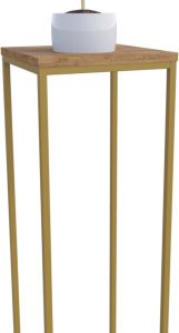 Nowoczesny Stojak Na Kwiaty 30x30x99 Loft Salon Złoty+Dąb Lancelot 963554 Nowoczesny Stojak Na Kwiaty 30x30x99 Loft Salon Złoty+Dąb Lancelot 963554