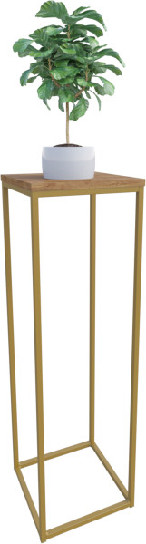 Nowoczesny Stojak Na Kwiaty 30x30x99 Loft Salon Złoty+Dąb Lancelot 963554