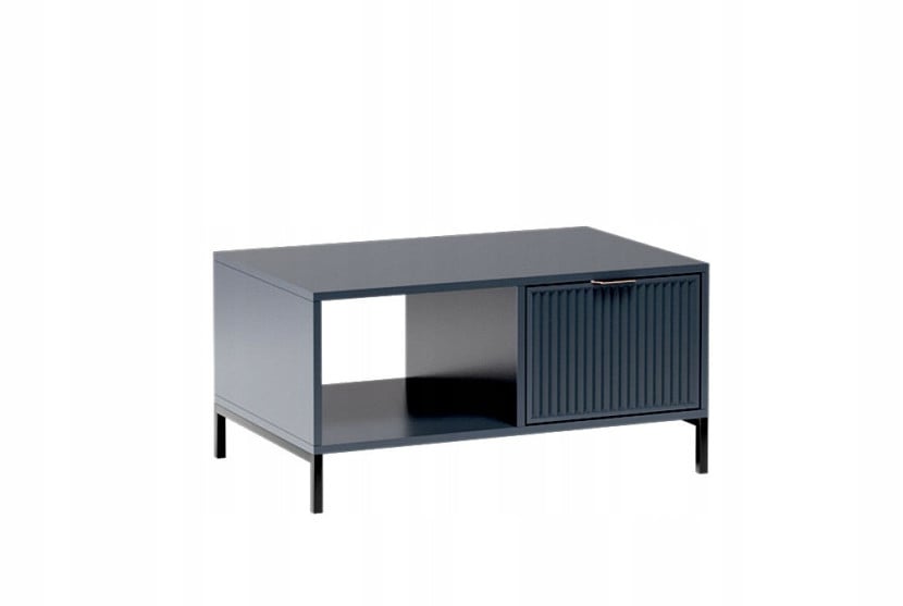 Nowoczesny stolik kawowy z szufladą ryflowane fronty indigo granat STYLES 1064603