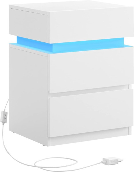 Nowoczesny stolik nocny z LED i 3 szufladami 382133