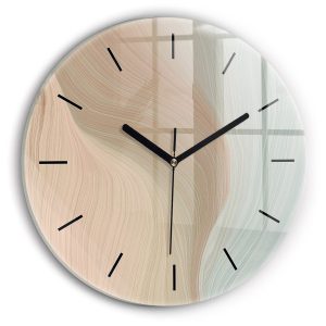 Nowoczesny szklany zegar ścienny Abstrakcja fal fi30 215148