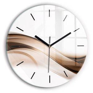 Nowoczesny szklany zegar ścienny Abstrakcja linia fi30 215167 Nowoczesny szklany zegar ścienny Abstrakcja linia fi30 215167