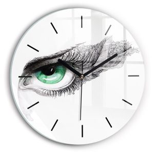 Nowoczesny szklany zegar ścienny Abstrakcja oko człowieka 215041 Nowoczesny szklany zegar ścienny Abstrakcja oko człowieka 215041