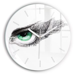 Nowoczesny szklany zegar ścienny Abstrakcja oko człowieka 210289 Nowoczesny szklany zegar ścienny Abstrakcja oko człowieka 210289
