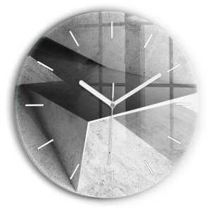Nowoczesny szklany zegar ścienny Abstrakcja trójkąty fi30 210309 Nowoczesny szklany zegar ścienny Abstrakcja trójkąty fi30 210309