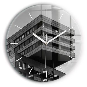 Nowoczesny szklany zegar ścienny Architektura w Amsterdamie 214924