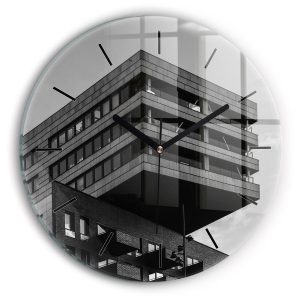 Nowoczesny szklany zegar ścienny Architektura w Amsterdamie 213587
