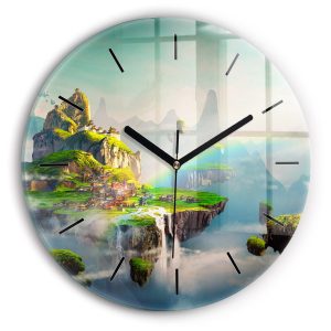 Nowoczesny szklany zegar ścienny Chińskie fantasy fi30 215211 Nowoczesny szklany zegar ścienny Chińskie fantasy fi30 215211