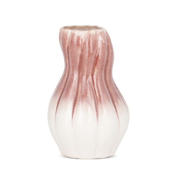 Nowoczesny wazon ceramiczny VITA 16X25 kremowy + różowy 962817