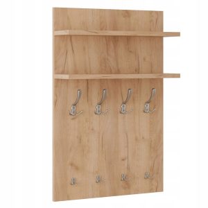 Nowoczesny wieszak ścienny 90×60 półki DĄB CRAFT satynowe uchwyty 730987 Nowoczesny wieszak ścienny 90×60 półki DĄB CRAFT satynowe uchwyty 730987