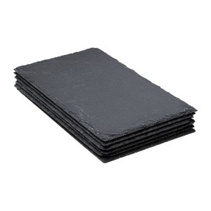 Nowoczesny zestaw talerzy do sushi z łupka 6 szt prostokątne 30×18 cm 148550 Nowoczesny zestaw talerzy do sushi z łupka 6 szt prostokątne 30×18 cm 148550
