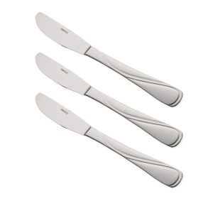 Noże obiadowe 3 sztuki komplet noży stołowych Połysk KINGHOFF KH-1443 653021 Noże obiadowe 3 sztuki komplet noży stołowych Połysk KINGHOFF KH-1443 653021
