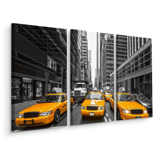 Obraz 3-Częściowy NOWY JORK Taxi Wzór 3D 180x120cm 137137