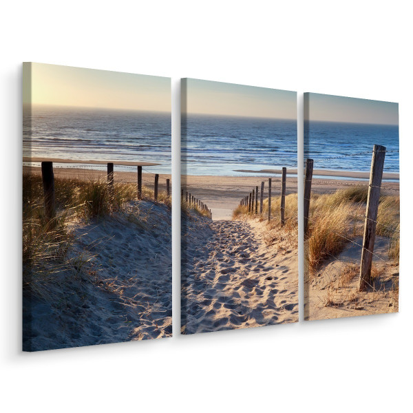 Obraz 3 Częściowy PLAŻA Morze Północne Efekt 3D 150x100cm 136646