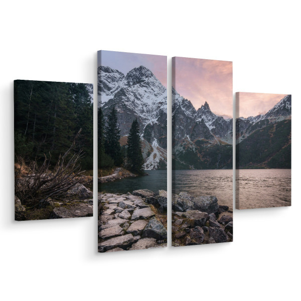 Obraz 4-Częściowy Górski PEJZAŻ Natura 3D 80x60cm 137822