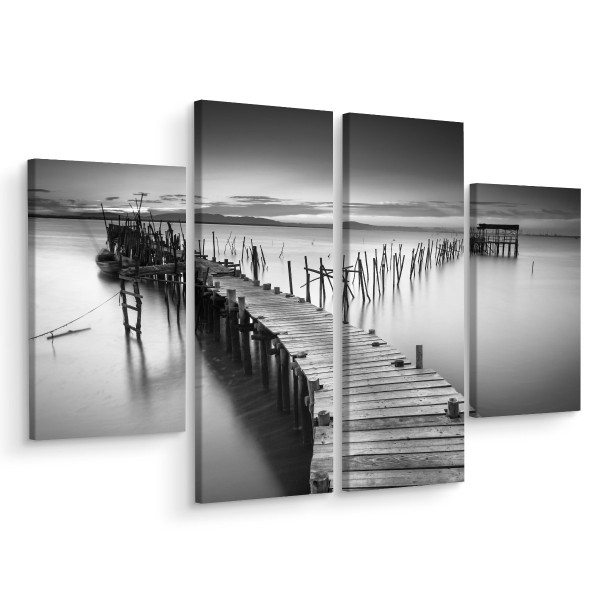 Obraz 4 Częściowy Jezioro POMOST Natura 3D 80x60cm 137266