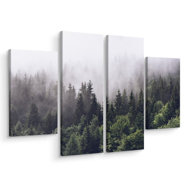 Obraz 4 Częściowy LAS Drzewa Krajobraz 3D 120x90cm 137909