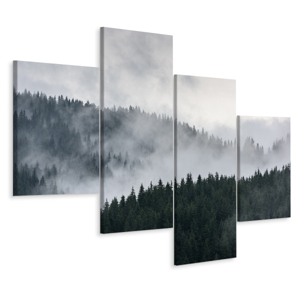 Obraz 4 Częściowy Leśny PEJZAŻ 3D Natura 160x100cm 136651