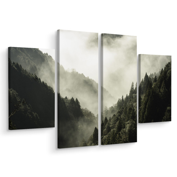 Obraz 4 Częściowy LEŚNY PEJZAŻ Natura 3D 80x60cm 135912