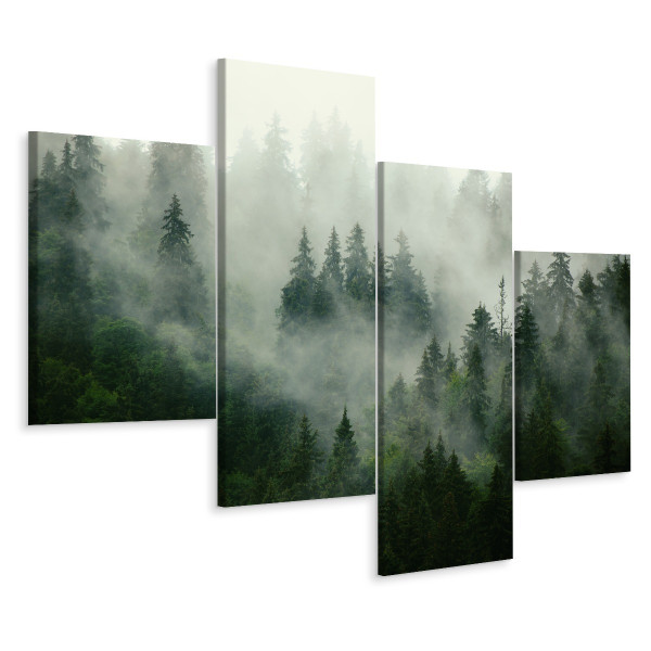 Obraz 4-Częściowy Mglisty Las PEJZAŻ 3D 120x75cm 138036