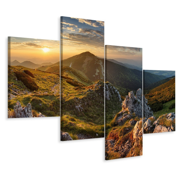 Obraz 4 Częściowy PEJZAŻ GÓRSKI Natura 3D 240x150cm 136548