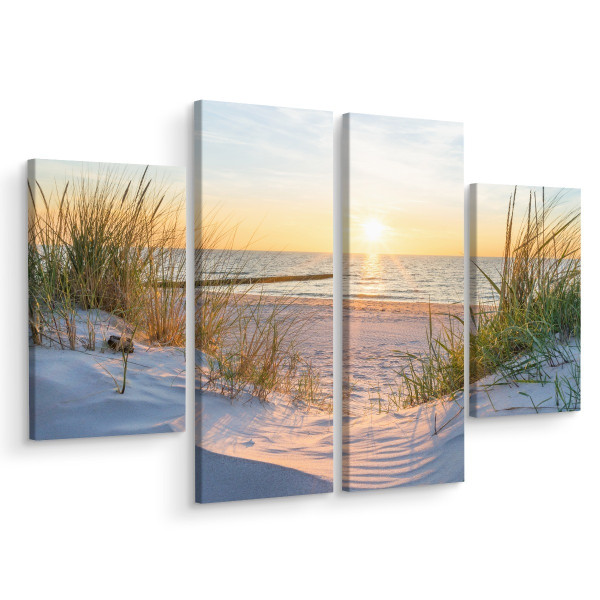 Obraz 4 Częściowy PLAŻA Morze Krajobraz 3D 160x120cm 137763