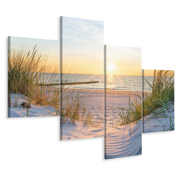 Obraz 4 Częściowy PLAŻA Zachód Słońca 3D 240x150cm 135900