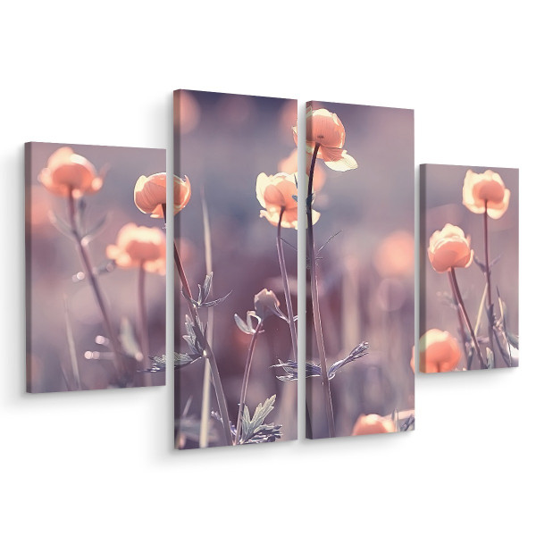 Obraz 4-Częściowy Polne ROŚLINY Natura 3D 120x90cm 137040