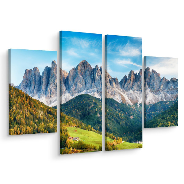 Obraz 4-Częściowy Widok Na Pasmo Górski Pejzaż 3D 80x60cm 138040