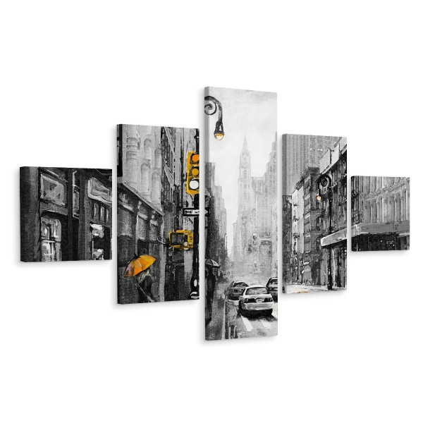 Obraz 5-Częściowy Architektura NEW YORK Miasto 3D 250x150cm 138494