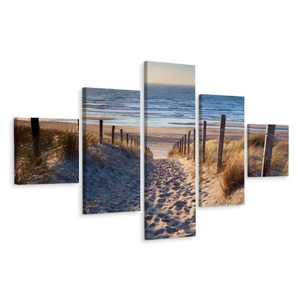 Obraz 5-Częściowy MORZE Wydmy Piasek Efekt 3D 200x120cm 138529