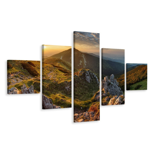 Obraz 5-Częściowy Szczyt Górski PEJZAŻ 3D 250x150cm 138475