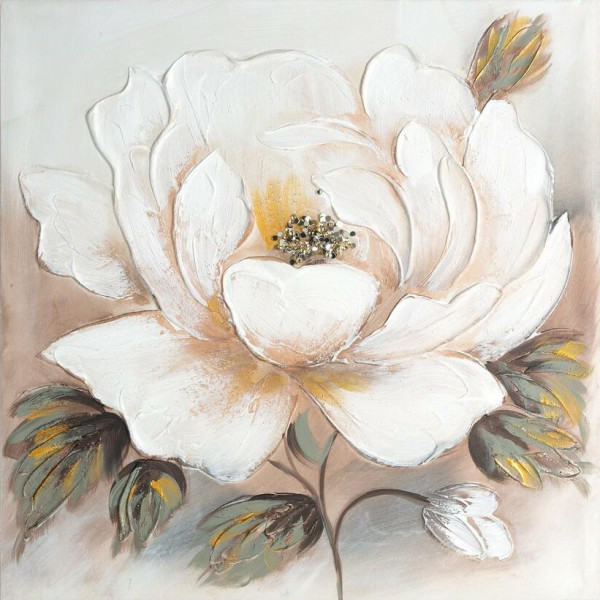 Obraz 664/B biały 60x60 cm kwiat dekoracyjny ozdobny 931766