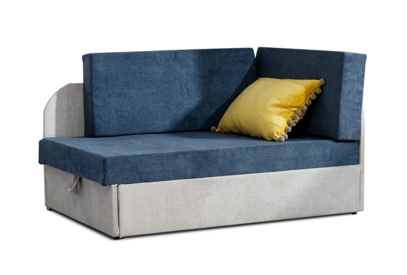 Sofa rozkładana z funkcją spania ROSA szara/niebieska 759543