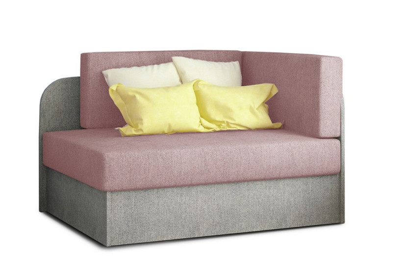 Sofa rozkładana z funkcją spania ROSA szara/różowa 759541