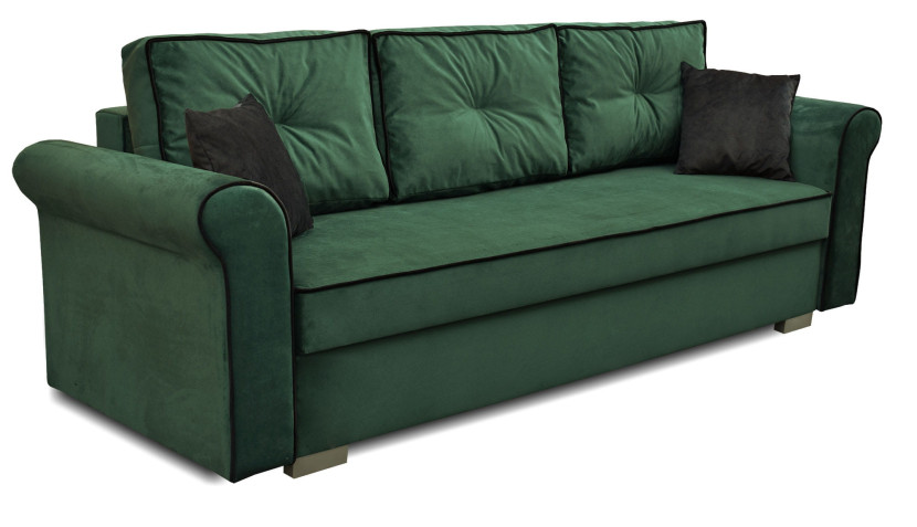 Sofa rozkładana z pojemnikiem na pościel Pele Ciemno Zielona 195512
