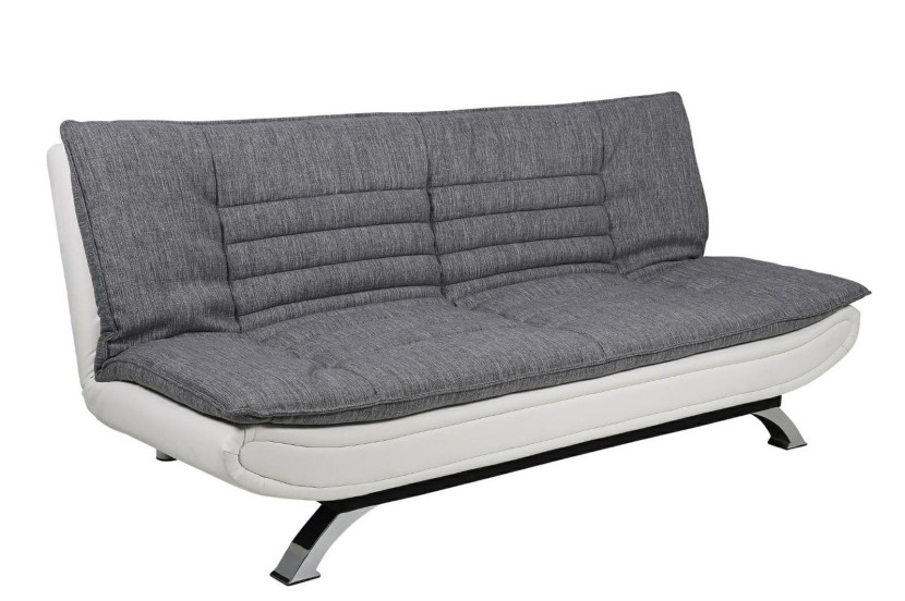 Sofa rozkładania Faith szara/biała chromowane nóżki 327775