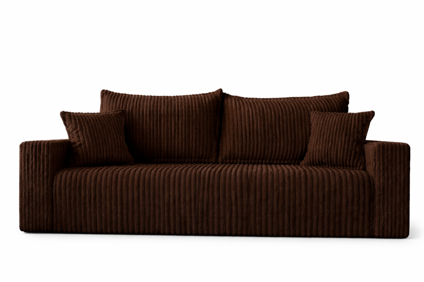 Sofa SOFIA brąz czekoladowy funkcja spania sztruks 927942