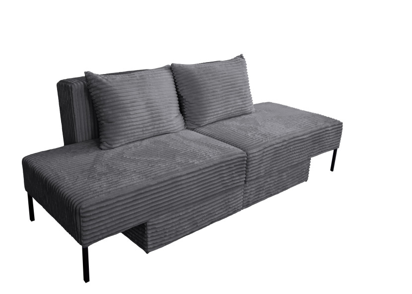 Sofa, system wielofunkcyjny MOOKA 4w1, tkanina Velo Ciemnoszary 725935