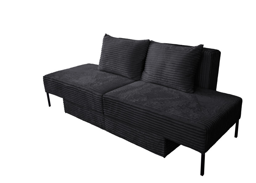 Sofa, system wielofunkcyjny MOOKA 4w1, tkanina Velo Czarny 725922