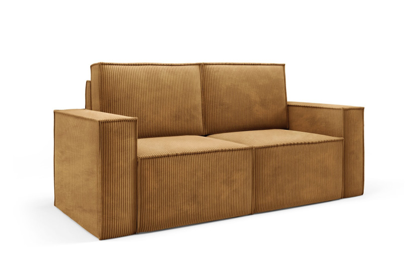 Sofa sztruksowa ORTO dwuosobowa w kolorze Musztardowym 324444