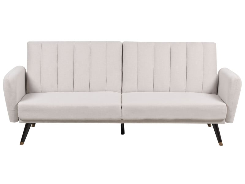 Sofa tapczan rozkładana beżowa tapicerowana 281235