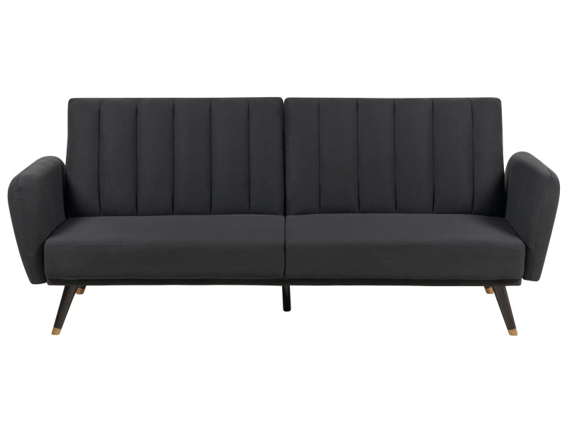 Sofa tapczan rozkładana czarna tapicerowana 281230