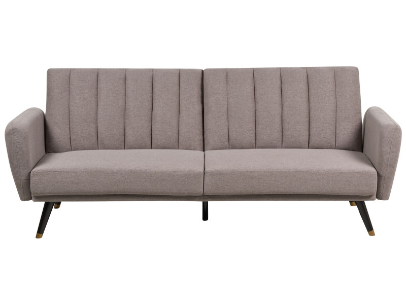 Sofa tapczan rozkładana jasnobrązowa tapicerowana 281234