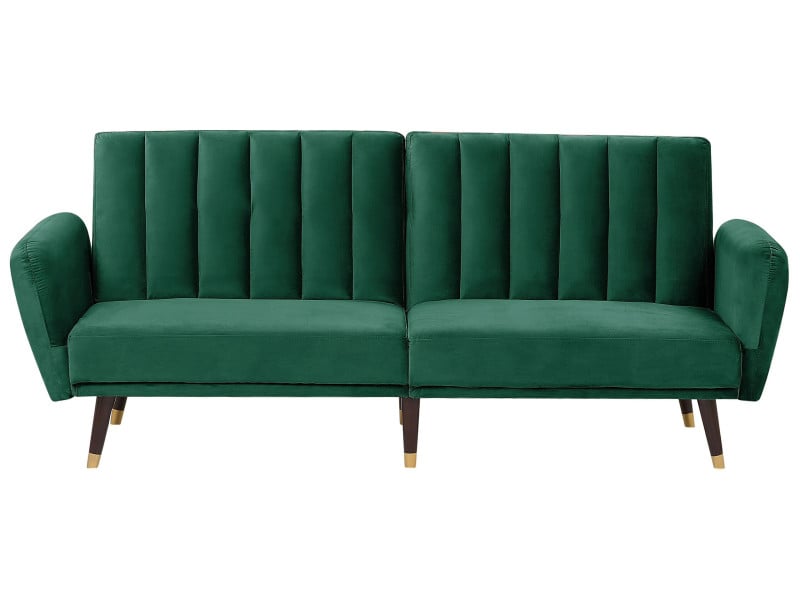 Sofa tapczan rozkładana zielona welur 124107